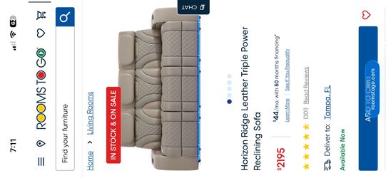 Leather Beige Couch