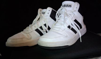 Adidas Hoops 3.0 Mid White/Black- Size 8