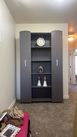 Dark Gray Wooden Bookshelf