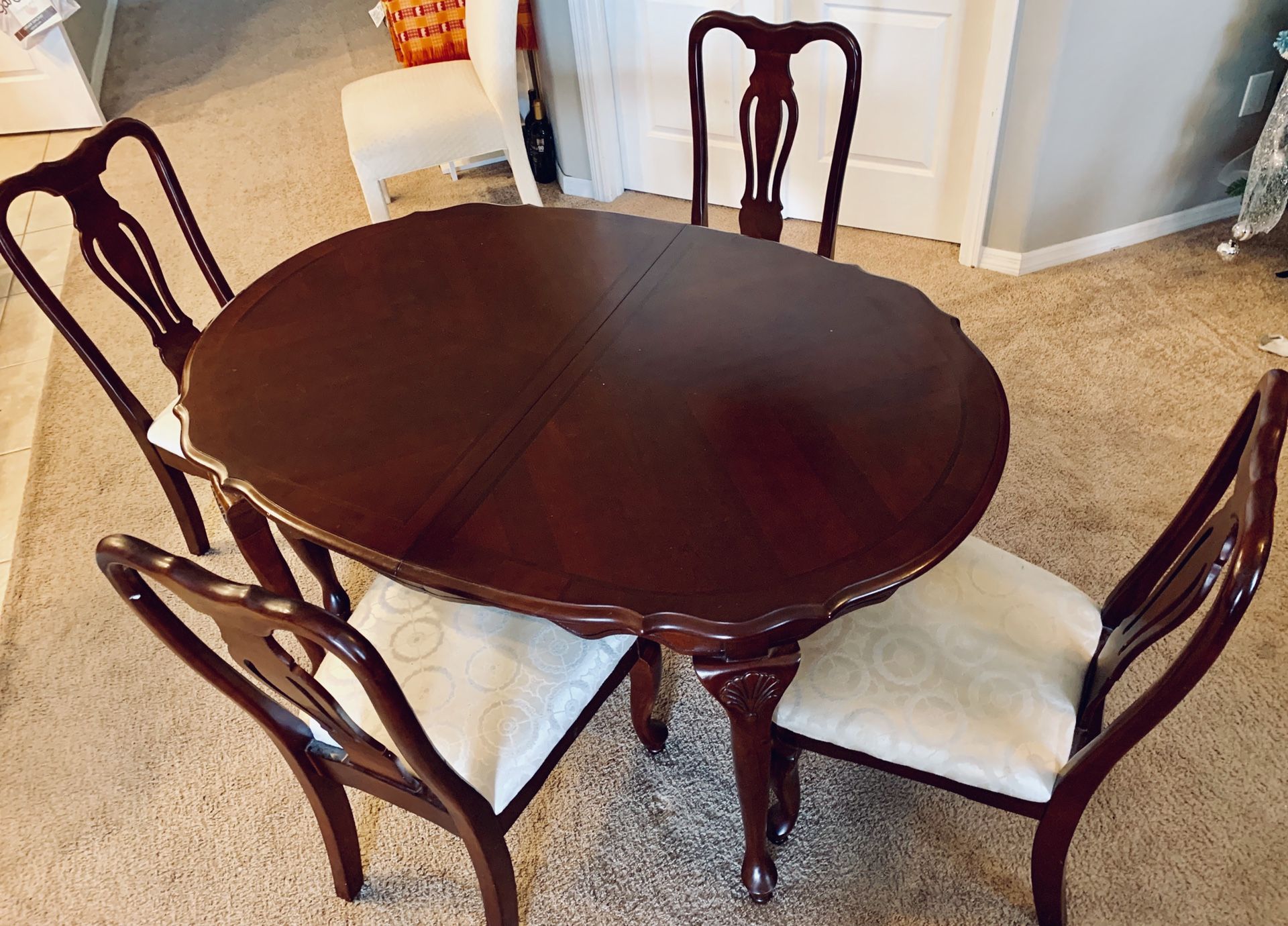 Cherry Wood Dining Table by Glory Oceanic Ltd w/ 4 Chairs $150 OBO