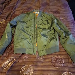 Bomber Jacket Olive Green and Orange 