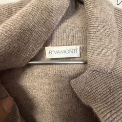 RIVAMONTI Cowl Neck Tunic Sweater with Pockets Ruched Sleeves