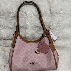 Coach Erin Shoulder Bag in Signature Canvas Powder Pink with Charms 🌸CEL13 - NWT