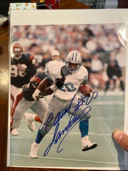 Barry Sanders Autograph 8X10 photo with COA