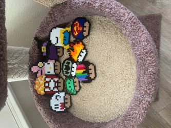 Perler beads melt art
