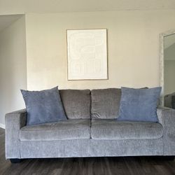 Grey Couch For sale With Throw Pillows
