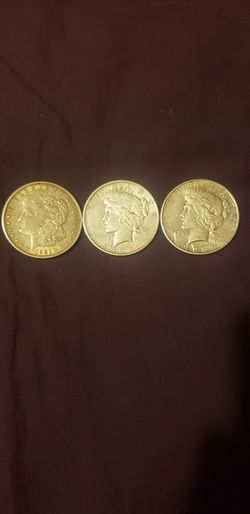 1921,1923,1926 SILVER ONE DOLLAR COINS