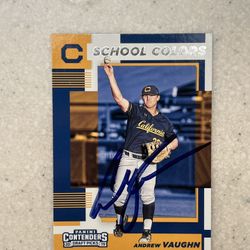 Andrew Vaughn Autographed Baseball Card Signed
