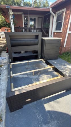 Queen Bed Frame and Matching Dresser Set It is being sold with the mattress.