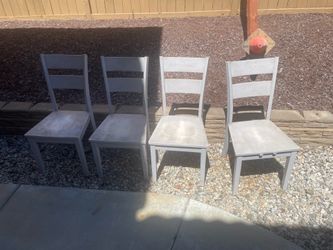Chairs, bench and table