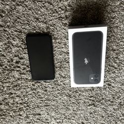 Apple iPhone 11 - Fully Unlocked - 128 GB Black (Refurbished) with case.