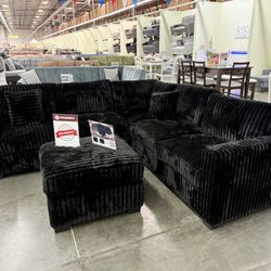 New Black Sectional 