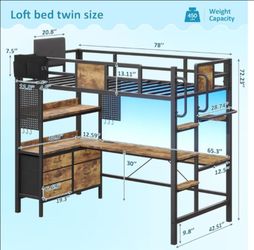 Kids bed with desk