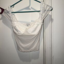 Lace White Shirt Mesh White Shirt Xs