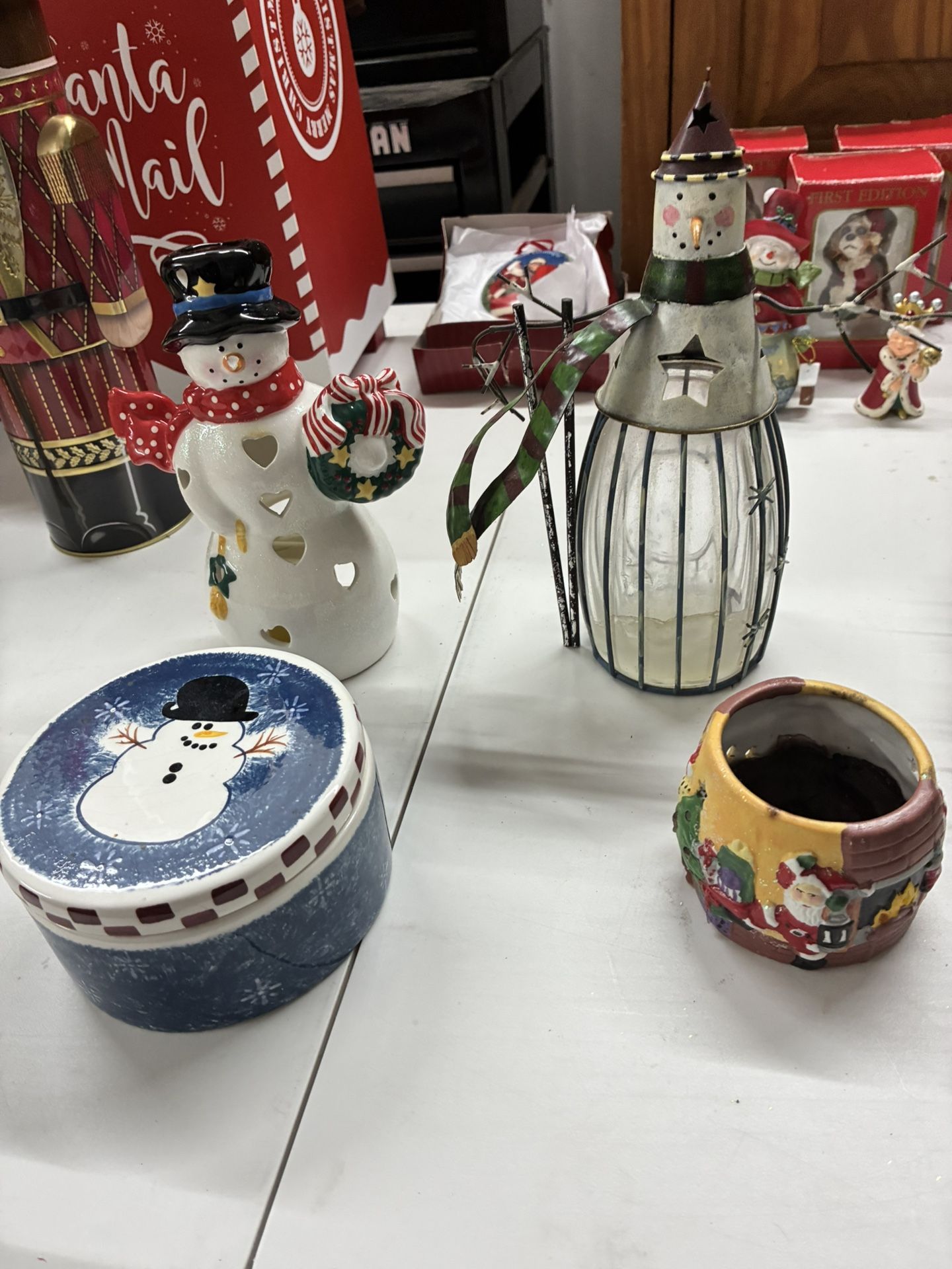 Christmas Candle Holders & Candy Dish