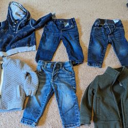 Baby Boy 12-18 Month Sweatshirts And Jeans (6 Pieces Total)