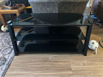 Black modern glass TV stand