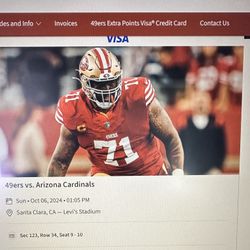 SF Niners Tickets - And Free Food. Great Seats