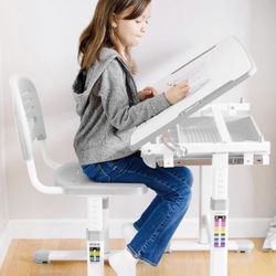 Childrens Desk and Chair Set, Kids Interactive Workstation, DESK-V201B