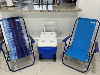 Beach . Coolers, 2 Chairs