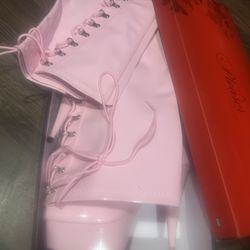 Pink Pleaser Heels Over The Knee