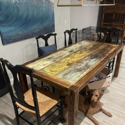 Solid Wood Rustic Dining Table