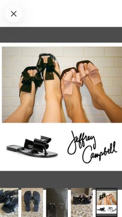 Jeffrey Campbell Sugary Jelly Bow Thong Sandals in black (7)