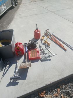 Tools , electrical wire, gas cans n more