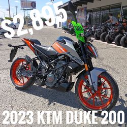 2023 KTM Duke 200 $2,895 cash price plus taxes and fees pre-owned