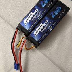 2 new zeee 4s 9000 mah for rc car
