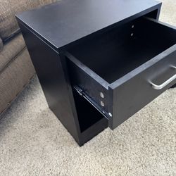 Black Wooden Bedside Table