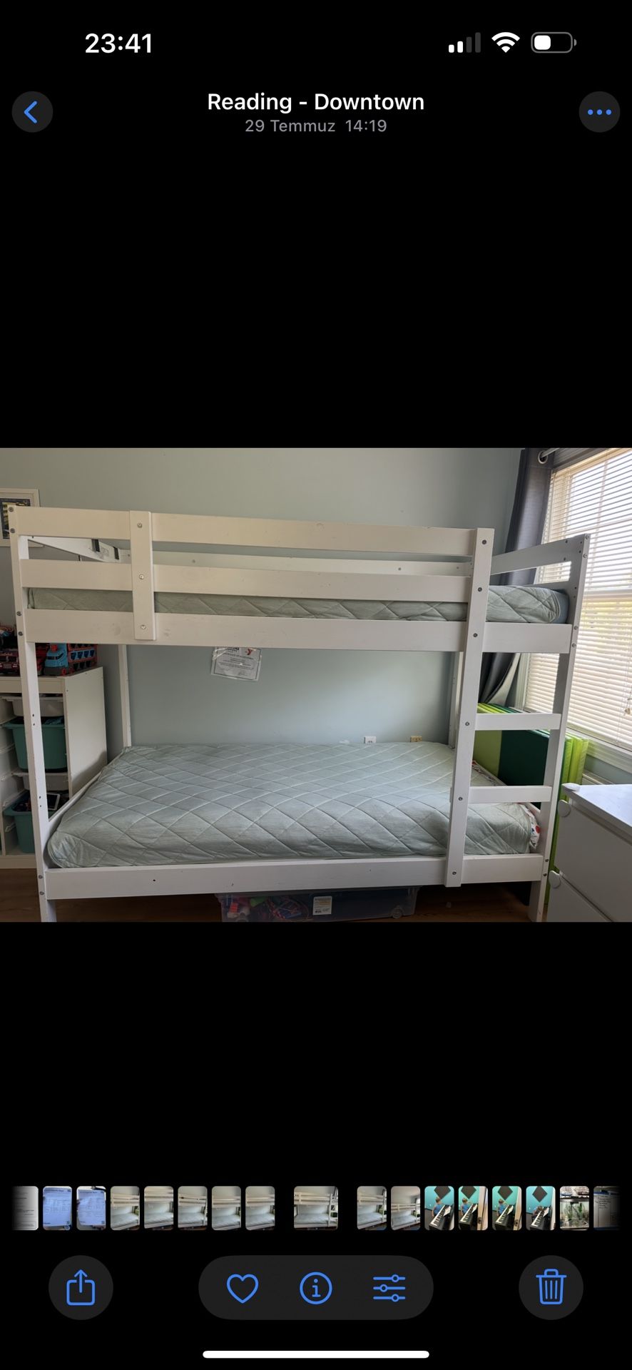 Bunk bed İkea Twin Kids with 2 Matress