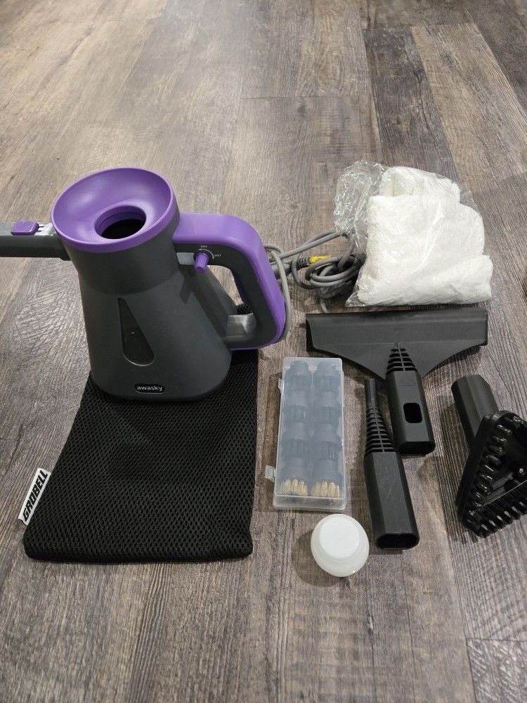 Steam Cleaner: 10s Fast Heating Lockable Steam, No Cooling, 14 PCS Kit- Hand Held HandHeld Multi Portable Steamer, for Home Kitchen Grout Tile Shower 