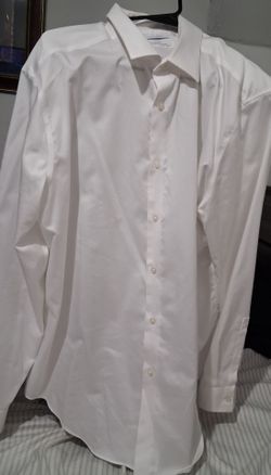Calvin Klein Slim fit Performance Non-Iron White Dress Shirt Size 17 1/2