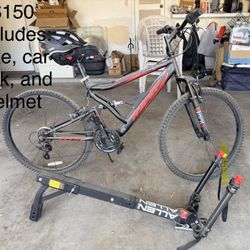 Bike, Rack, And Helmet