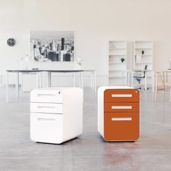 Laura Davidson Furniture Stockpile 3 Drawer File Cabinet with Lock - Under Office Desk Metal Filing