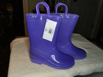 NEW GIRL LILAC PURPLE RAIN BOOTS SIZE Y11, Y12 in Inglewood 90301