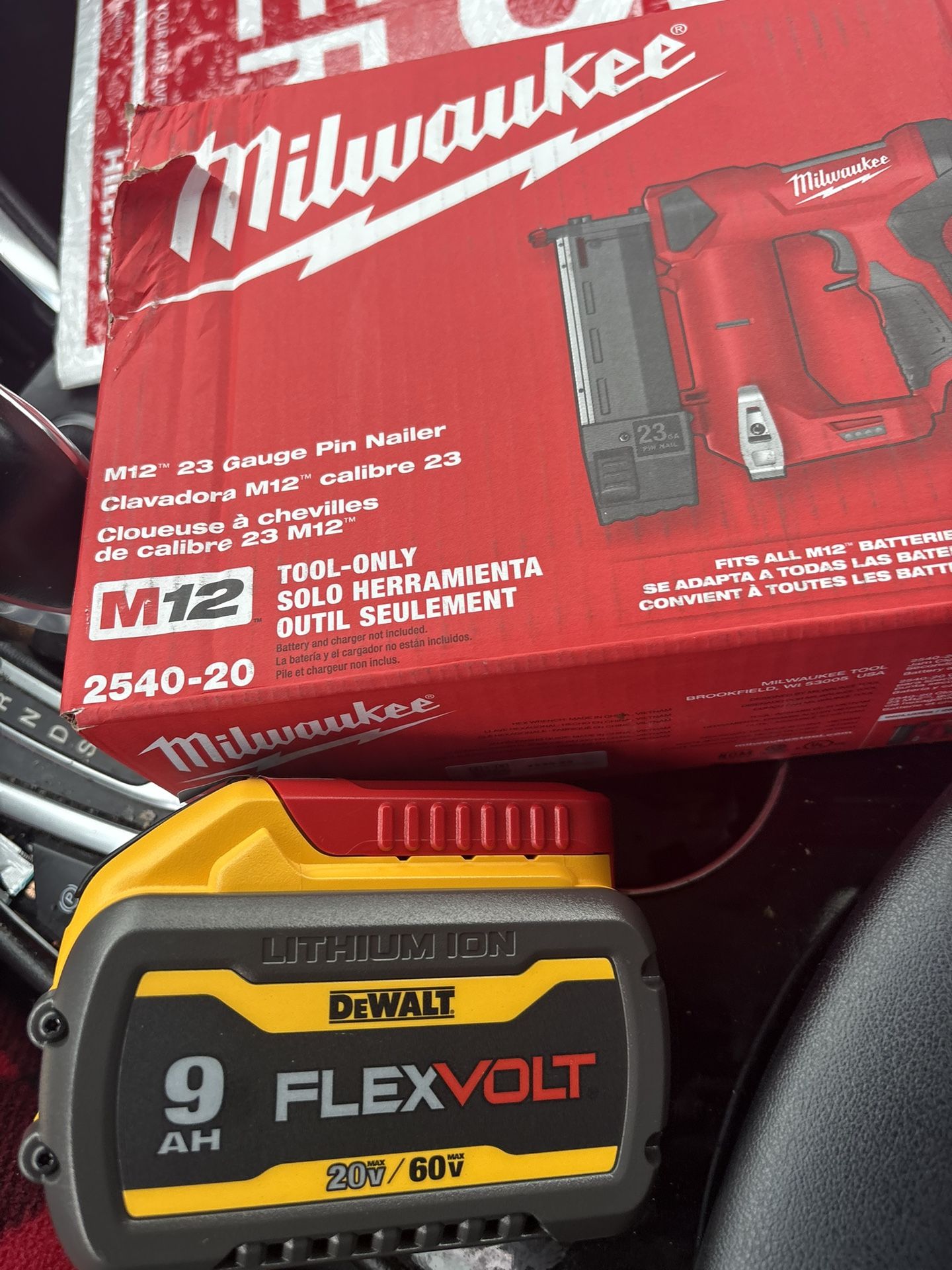 Dewalt 9 Ah Battery And Milwaukee M12 Gauge Nailer
