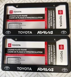 Toyota RAV4 2 Pack Stainless Steel RustProof License Plate Frame Holder Black