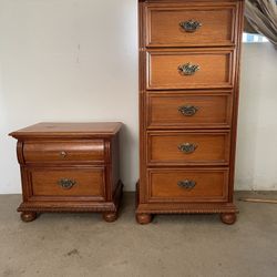 Antique Lexington Victorian Tall Chest and Nightstand, Queen size Bed, Blue Lazy Boy, Large Sofa Couch