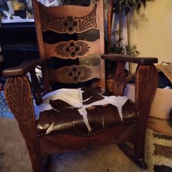 Vintage/antique Hand Carved Rocking  Chair 
