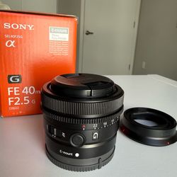 FE 40mm F2.5 G Full-frame Ultra-compact G Lens for Sony Alpha E-mount Cameras - Black