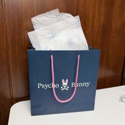 Psycho Bunny Gift Bag with Pink Rope Handles
