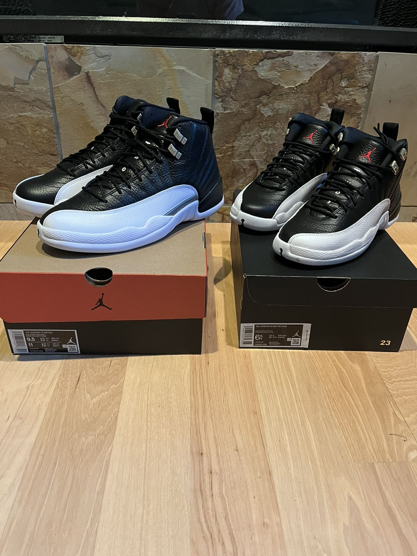 Air Jordan 12 Retro Playoffs Sizes 9.5 and 6.5y, new with box