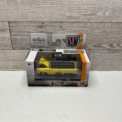 M2 Machines Auto Mods Yellow / Black  ‘1957  Chevrolet Sedan Delivery AM06 • Die Cast Metal • Made in China Scale 1:64