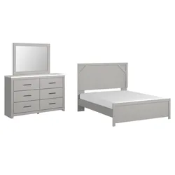 Cottonburg Queen Panel Bed with Mirrored Dresser Extensive Liquidation Event