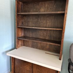 2 Piece Wooden Office Bookshelf And Cabinet