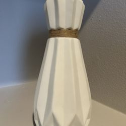 White Ceramic Vase W. Twine
