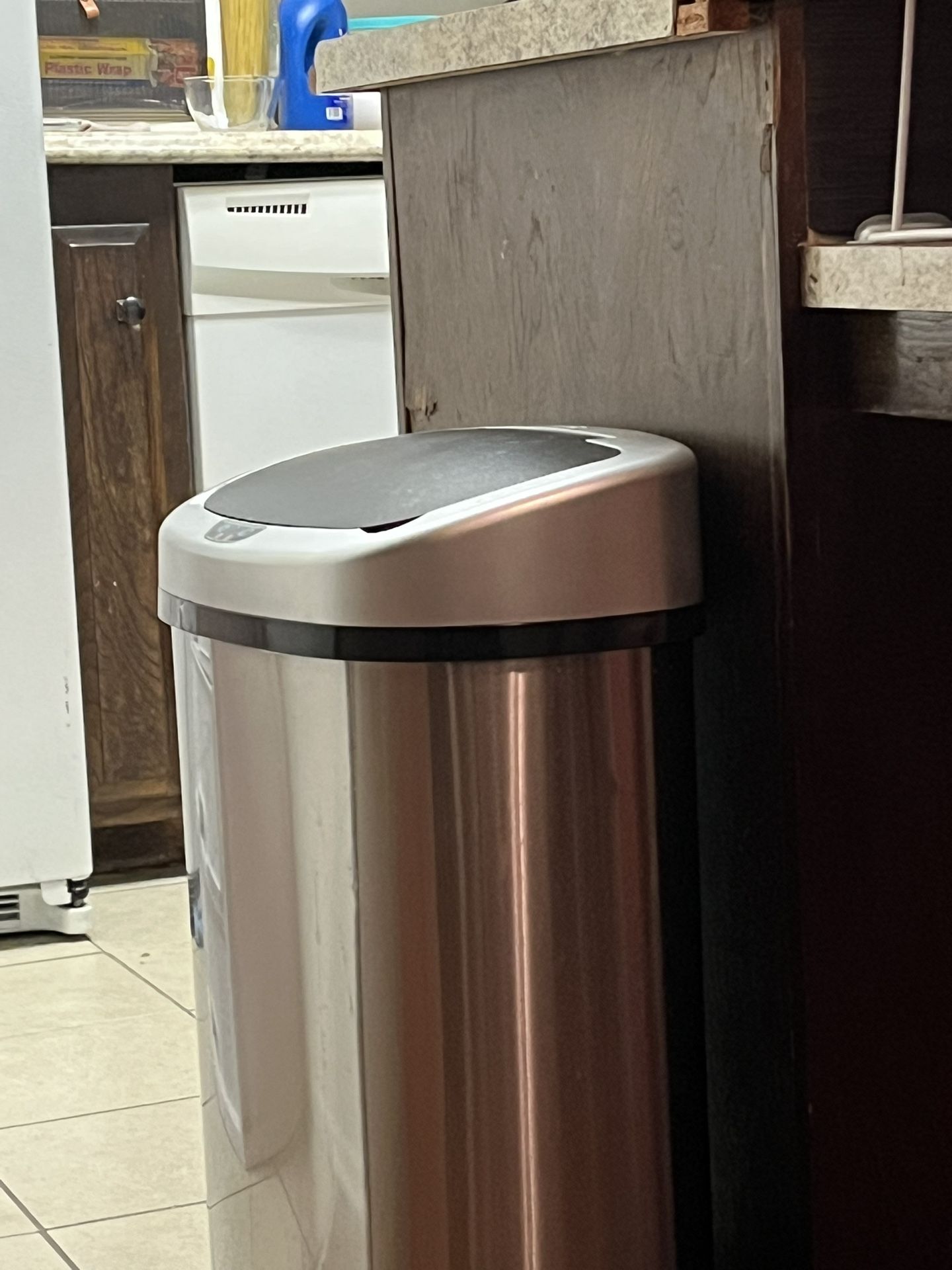 itouchless SensorCan 13 Gallon Kitchen Trash Can Stainless Steel Oval Automatic