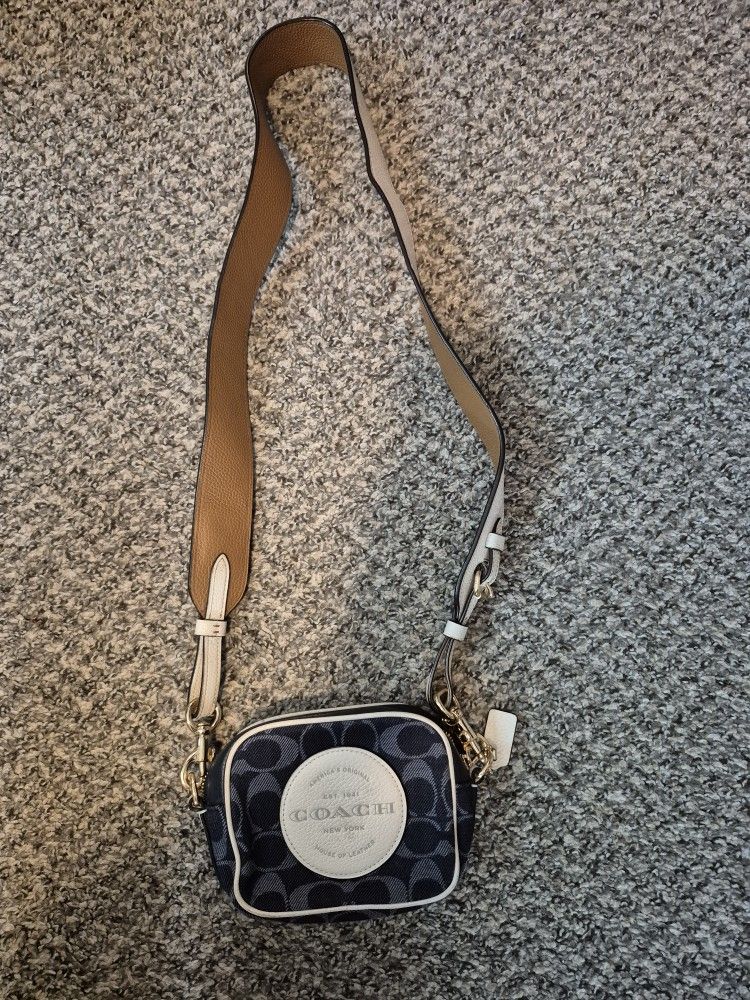 Coach Dempsey Camera Bag In Signature Jacquard With Patch